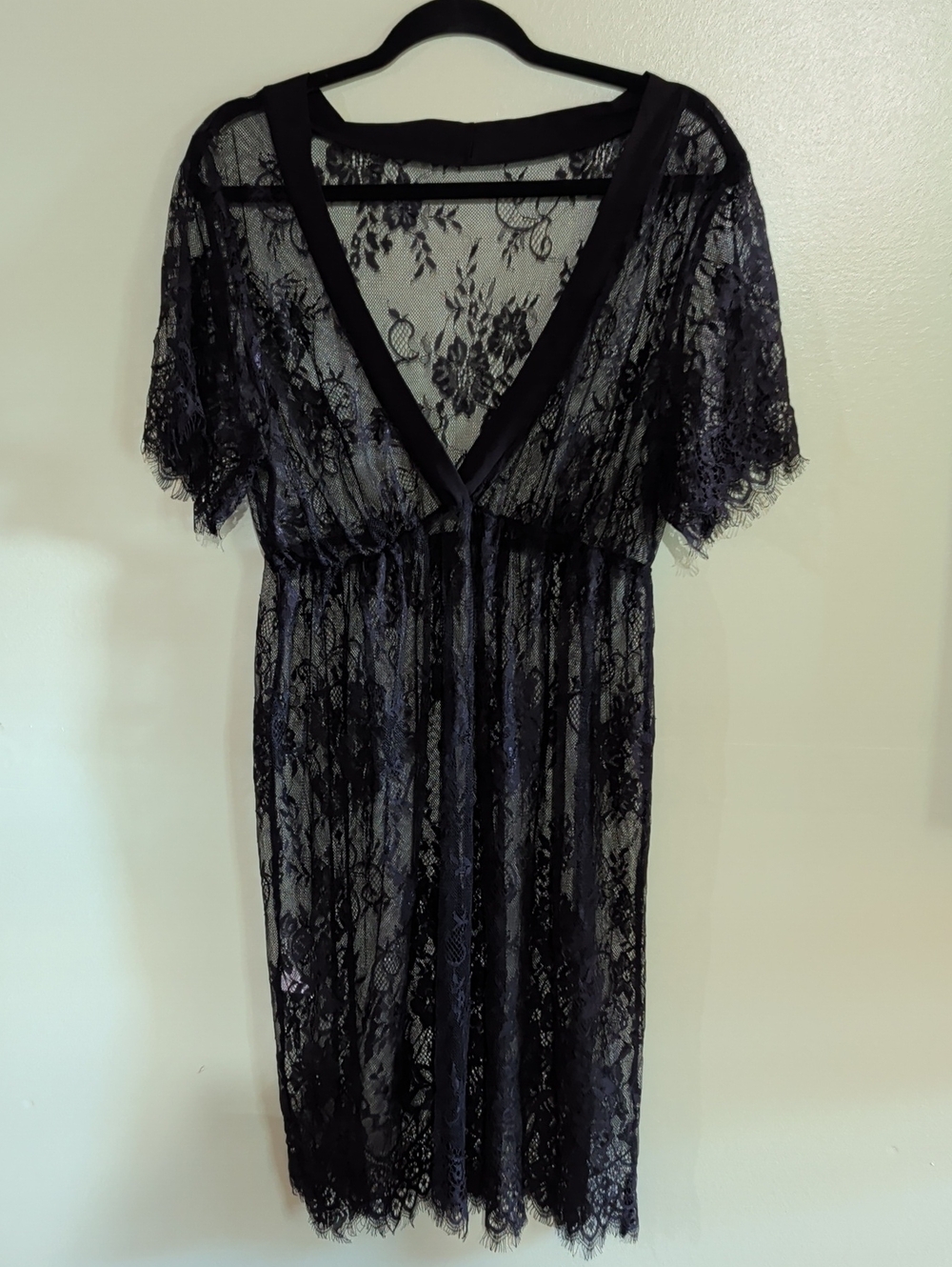 Black Lace Sheer Lace Dress